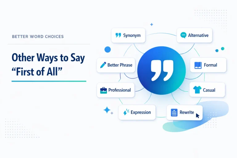 Other Ways to Say “First of All”