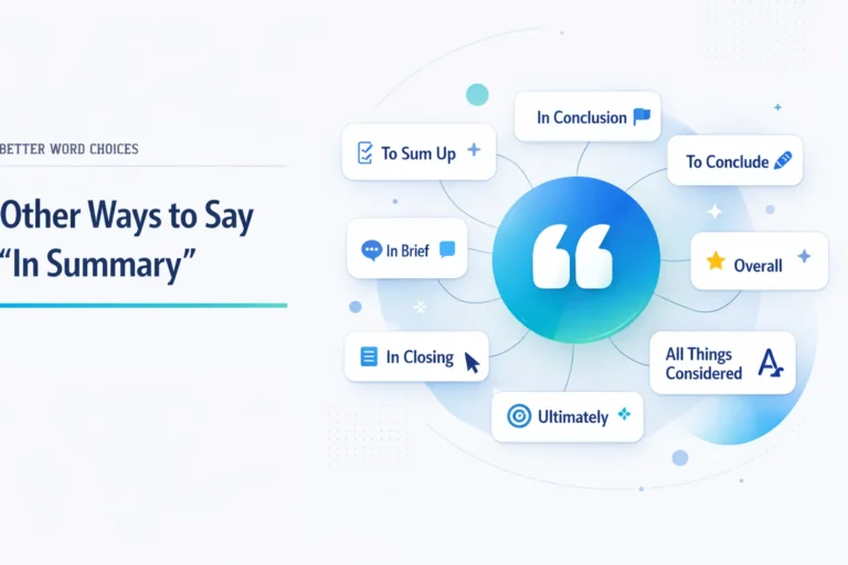 Other Ways to Say "In Summary"