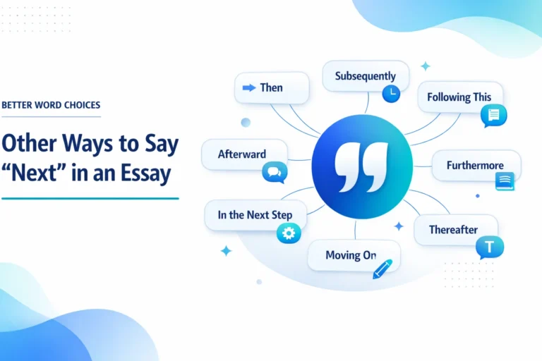Other Ways to Say “Next” in an Essay