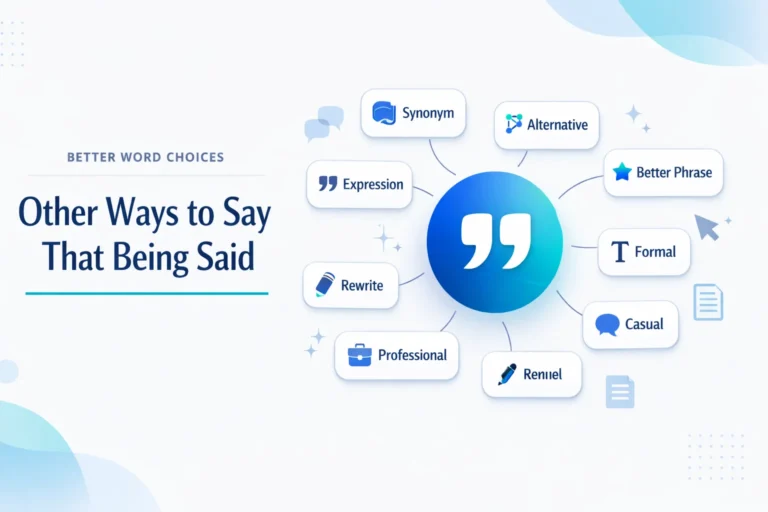 Other Ways to Say That Being Said