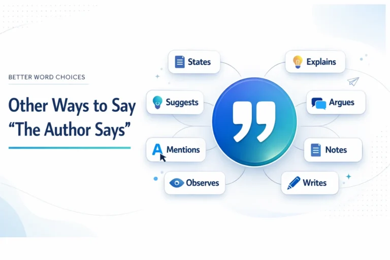 Other Ways to Say "The Author Says"