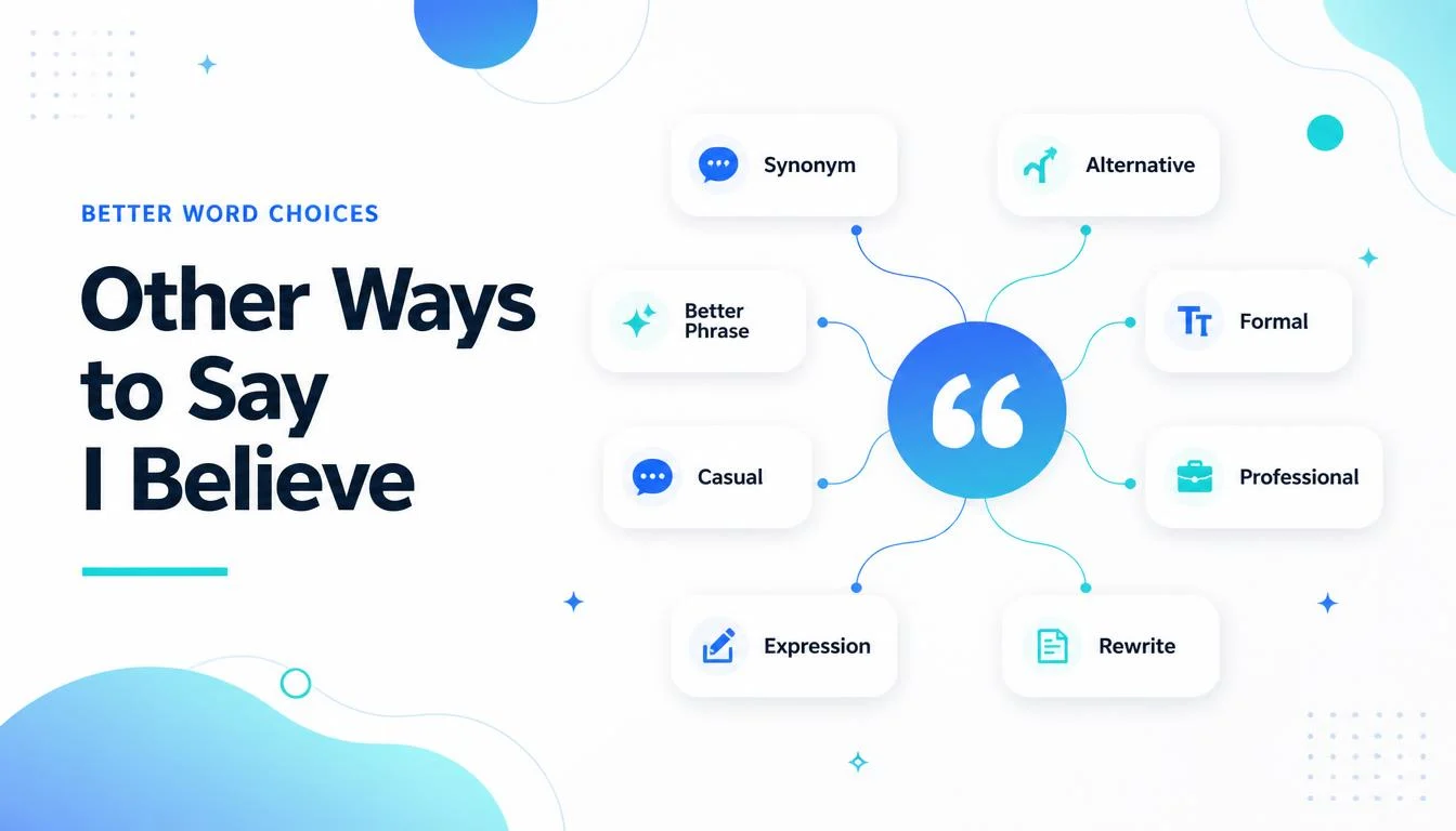 Other Ways to Say I Believe