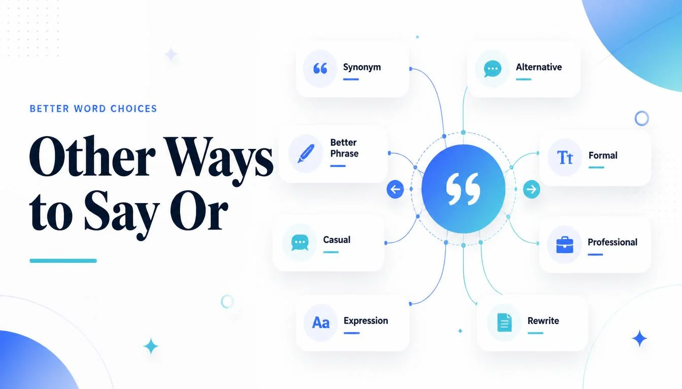 Other Ways to Say Or
