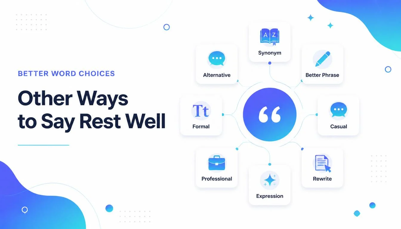Other Ways to Say Rest Well