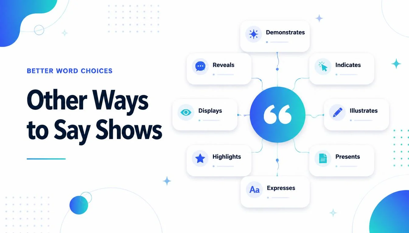 Other Ways to Say Shows
