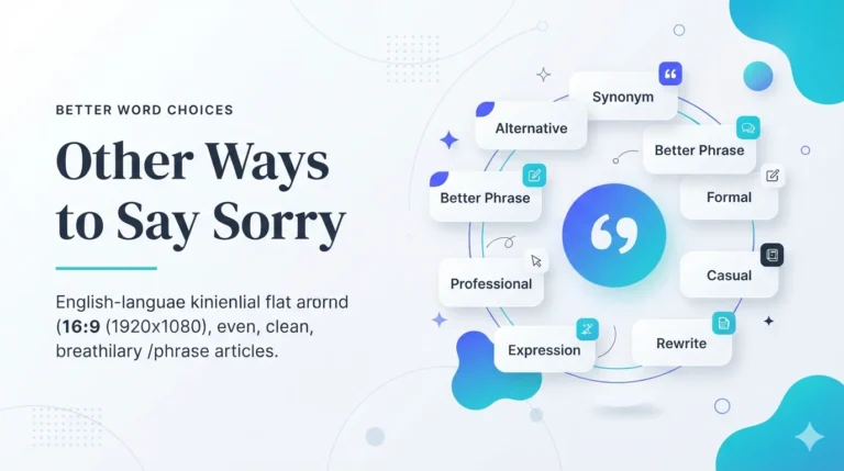 Other Ways to Say Sorry