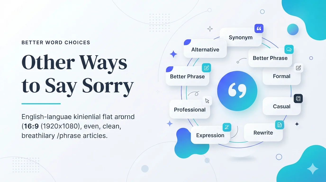 Other Ways to Say Sorry
