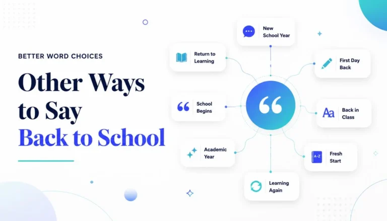 Other Ways to Say Back to School