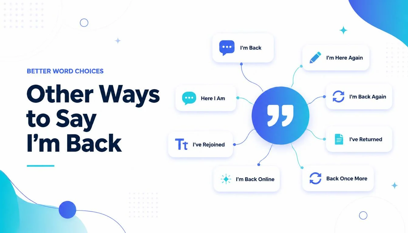 Other Ways to Say I'm Back