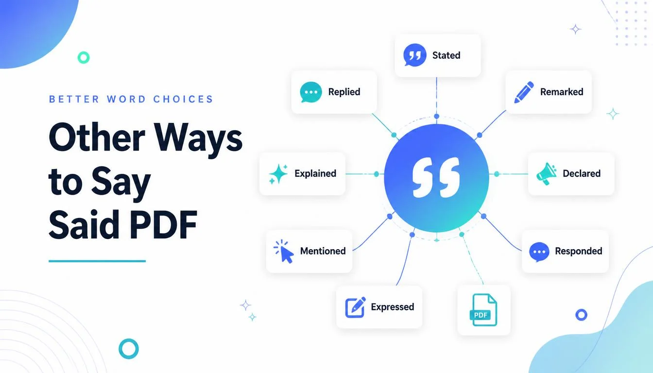 Other Ways to Say Said PDF